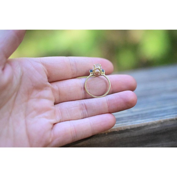 10k Solid Gold Raw Diamond Ring Engagement Ring Wedding Ring size 9 - Picture 5 of 9